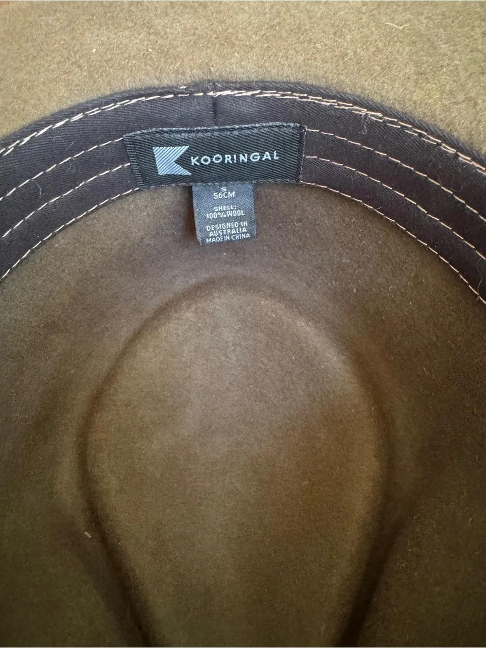 Kooringal 100% Australian wool felt fedora, size small (56cm)